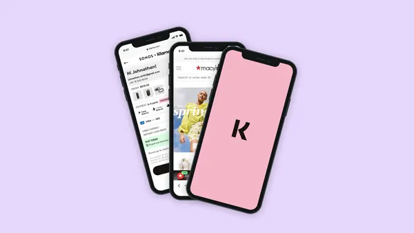 Klarna mobile app concept showing innovative payment and shopping features