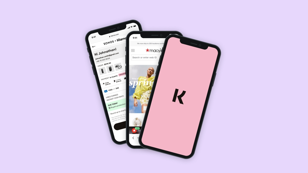 Klarna mobile app concept showing innovative payment and shopping features