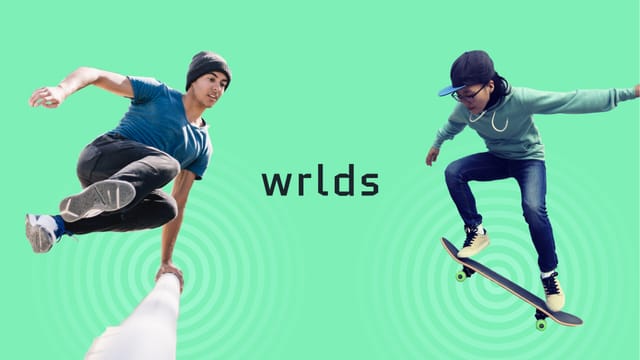 Wrlds brand identity with logo and visual elements for smart connected products