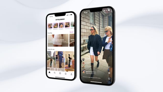 Stylemine social fashion app showing outfit inspiration and shopping features