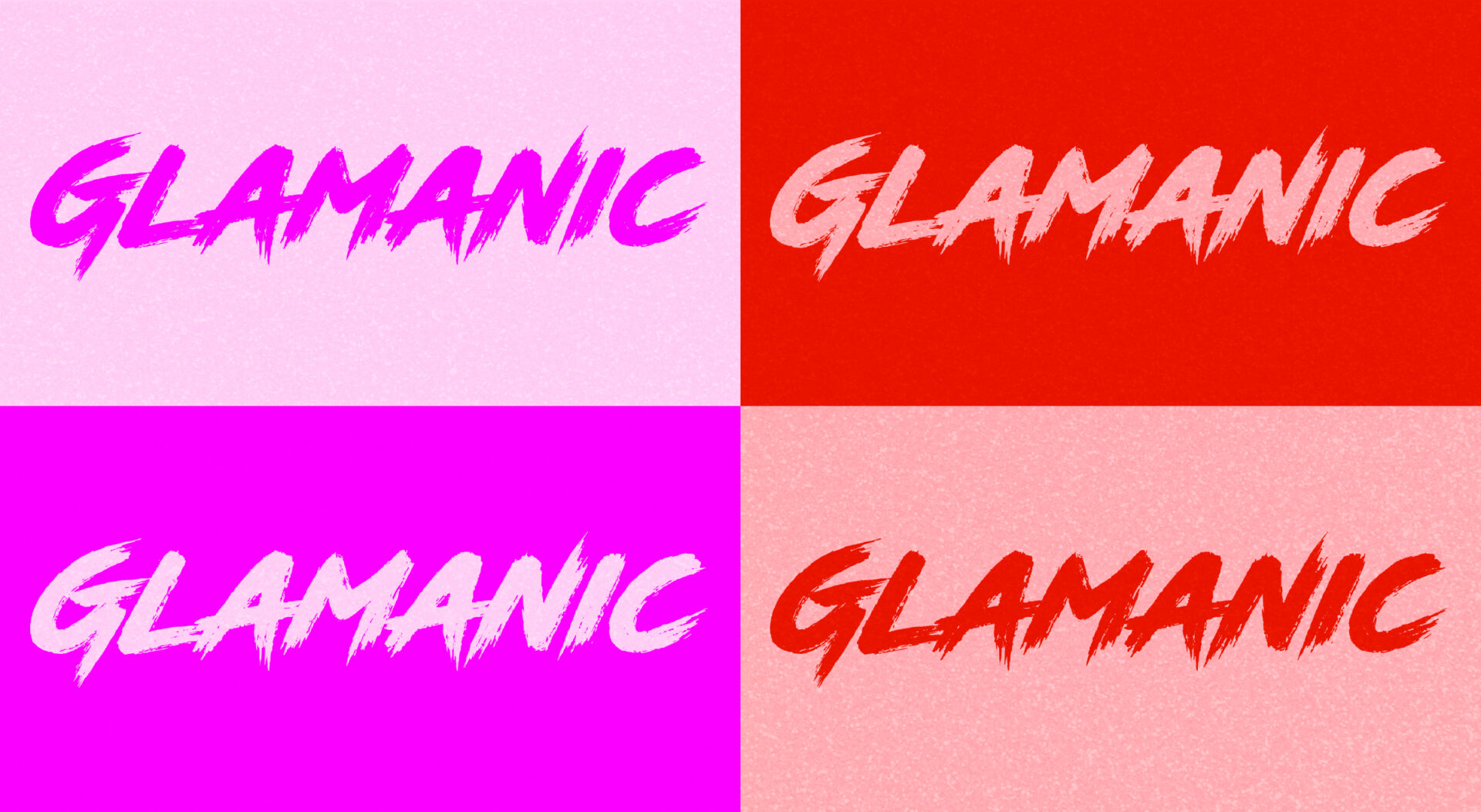 The Glamanic logo is confident in style and gives the impression it is written by hand.